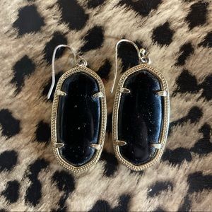 Kendra Scott Black Elle Earrings Gold